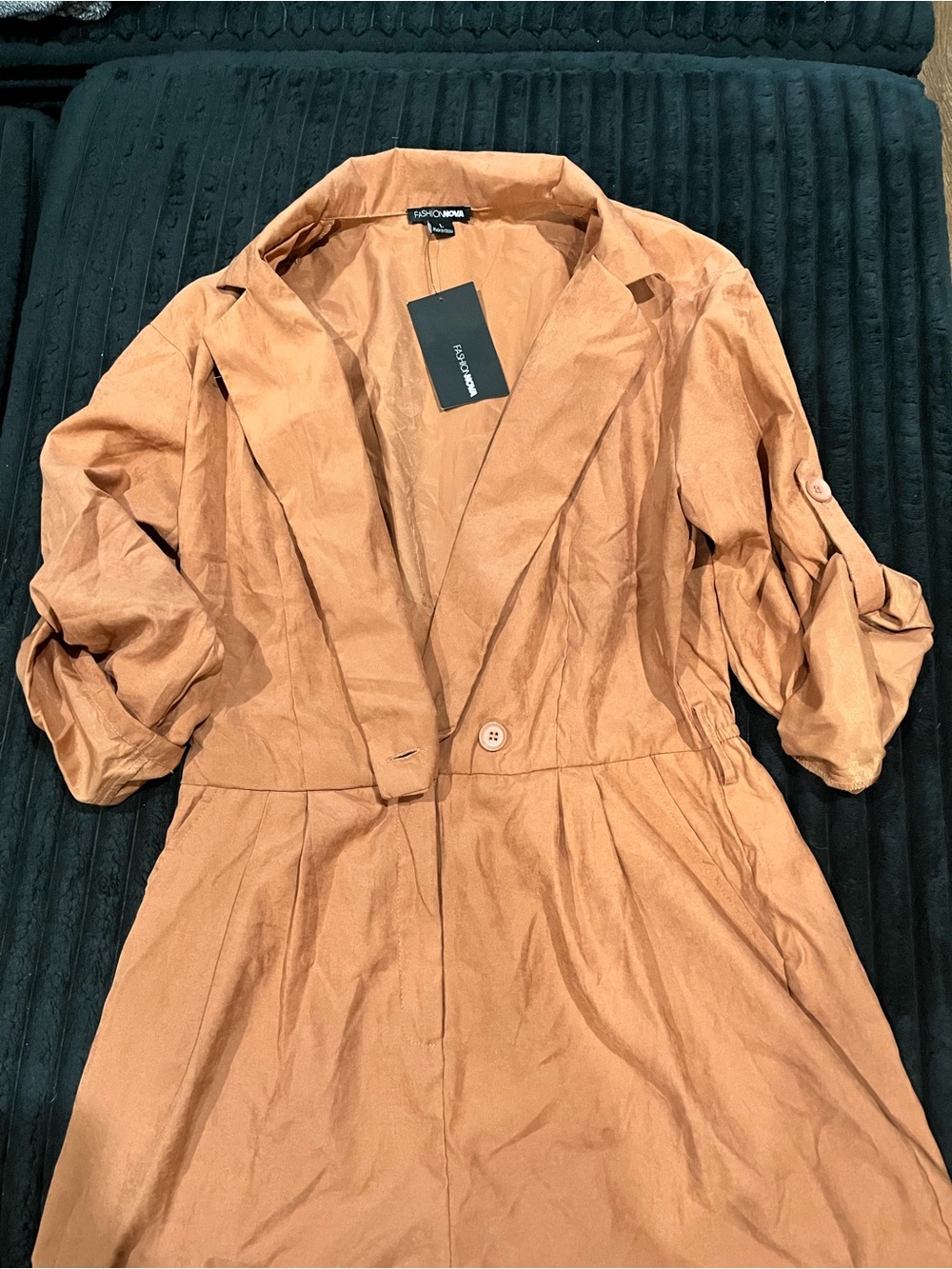 Fashion Nova Rust-Tone Romper